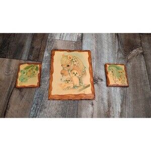 Vintage 3 PC Nursery Wall Decor Horse & Bear Wall Pictures